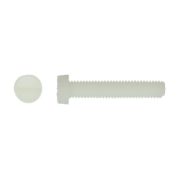 [M6x50DIN84PA6] Vis à tête cylindrique DIN84 M6x50 - Nylon PA6 filet total (200pcs)